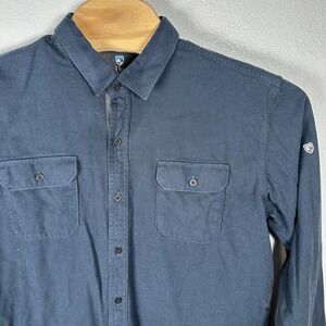Kuhl Descendr Flannel Shirt Mens XL Navy Blue Button Long Sleeve 7244 Outdoor